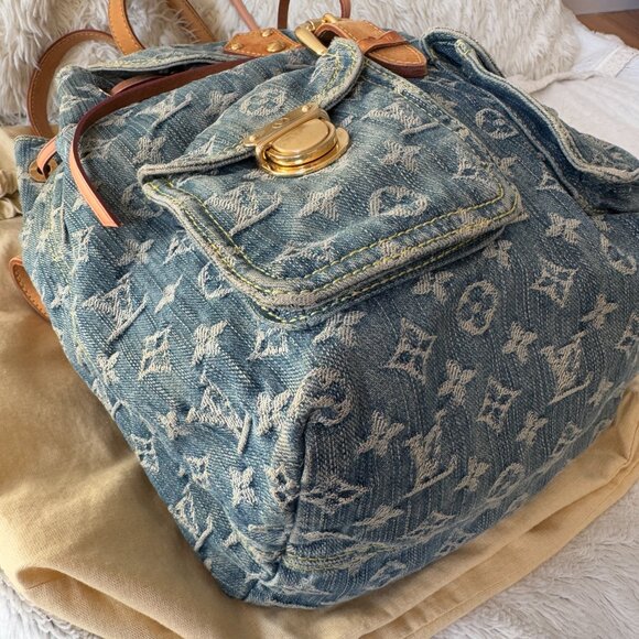 Louis Vuitton Monogram Denim Sac A Dos Blue GM